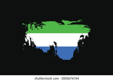 Grunge Style Flag of the Sierra Leone. It will be used t-shirt graphics, print, poster and Background.