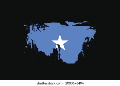Bandera de estilo grunge de Somalia. Se utilizará para los gráficos de camisetas, la impresión, el afiche y el fondo.