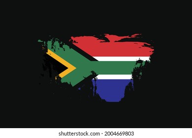 Grunge Style Flag of the South Africa. It will be used t-shirt graphics, print, poster and Background.