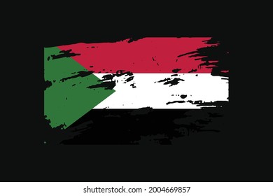 Grunge Style Flag of the Sudan. It will be used t-shirt graphics, print, poster and Background.