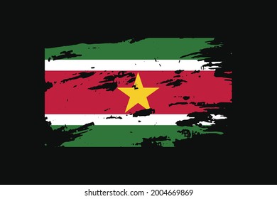 Grunge Style Flag of the Suriname. It will be used t-shirt graphics, print, poster and Background.