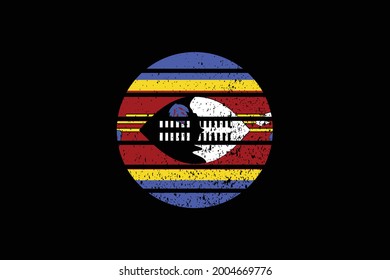 Grunge Style Flag of the Swaziland. It will be used t-shirt graphics, print, poster and Background.