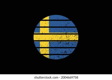 Grunge Style Flag von Schweden. Es wird verwendet T-Shirt Grafiken, Druck, Poster und Hintergrund.
