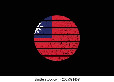 Grunge Style Flag of the Taiwan. It will be used t-shirt graphics, print, poster and Background.