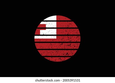 Bandera de estilo ondulado del Tonga. Se utilizará para los gráficos de camisetas, la impresión, el afiche y el fondo.