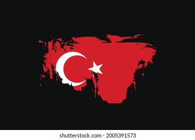 Grunge Style Flag of the Turkey. It will be used t-shirt graphics, print, poster and Background.