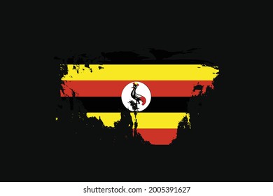 Grunge Style Flag of the Uganda. It will be used t-shirt graphics, print, poster and Background.