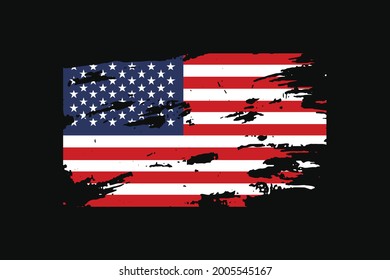 Grunge Style Flag of the United States. It will be used t-shirt graphics, print, poster and Background.