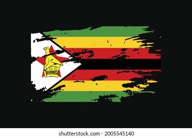 Grunge Style Flag of the Zimbabwe. It will be used t-shirt graphics, print, poster and Background.