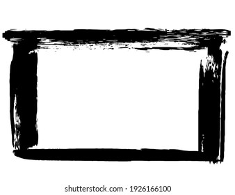 Grunge style frames black on white background