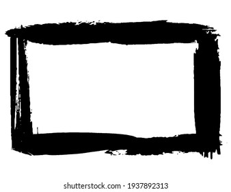 Grunge style frames black on white background