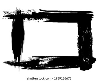 Grunge style frames black on white background
