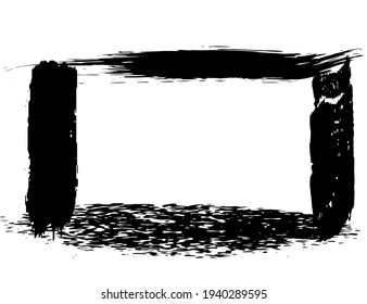 Grunge style frames black on white background