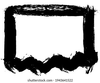 Grunge style frames black on white background