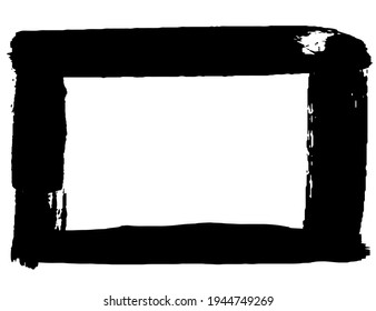 Grunge style frames black on white background