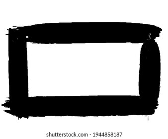 Grunge style frames black on white background