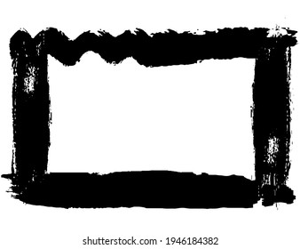 Grunge style frames black on white background