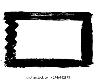 Grunge style frames black on white background