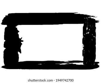 Grunge style frames black on white background