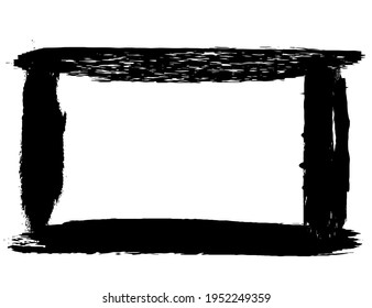 Grunge style frames black on white background