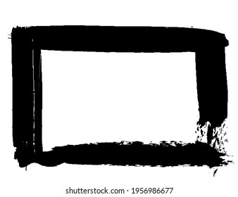 Grunge style frames black on white background