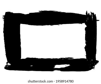 Grunge style frames black on white background