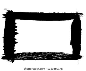 Grunge style frames black on white background