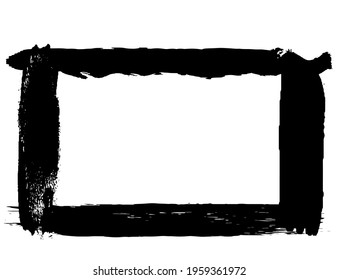 Grunge style frames black on white background
