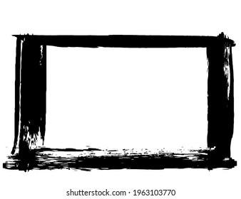 Grunge style frames black on white background