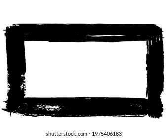Grunge style frames black on white background