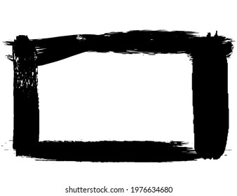 Grunge style frames black on white background