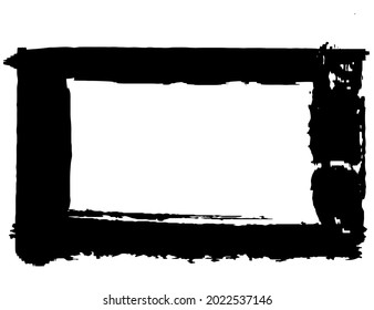 Grunge style frames black on white background