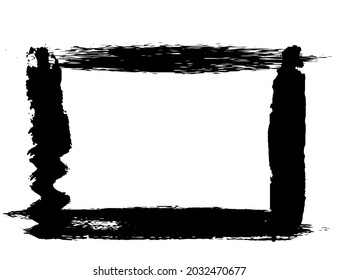 Grunge style frames black on white background