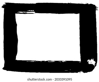 Grunge style frames black on white background