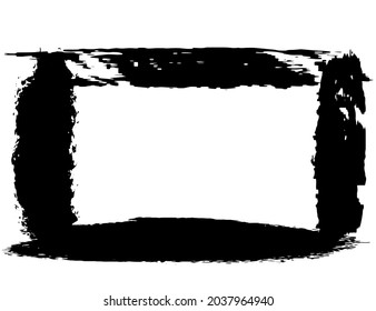 Grunge style frames black on white background