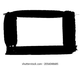 Grunge style frames black on white background