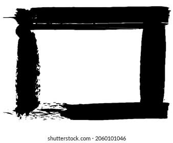 Grunge style frames black on white background