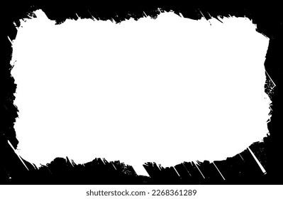 Grunge style frames are black on a white background