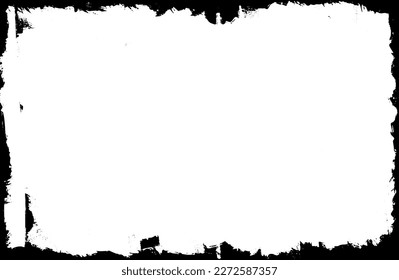 Grunge style frames are black on a white background