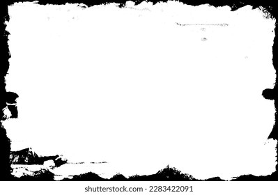 Grunge style frames are black on a white background