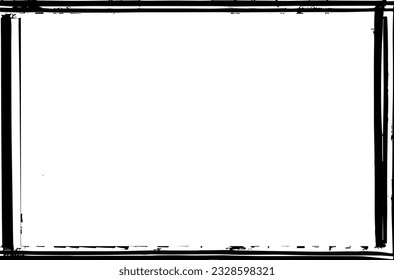 Grunge style frames are black on a white background