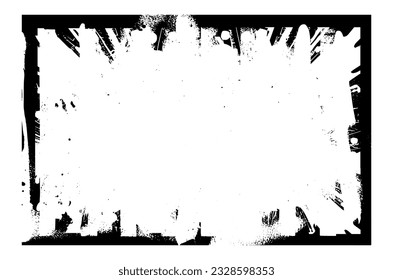 Grunge style frames are black on a white background