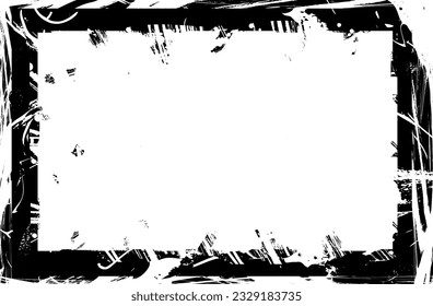 Grunge style frames are black on a white background