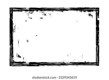 Los marcos de estilo Grunge son negros sobre un fondo blanco