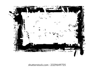 Grunge style frames are black on a white background