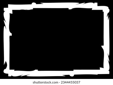 Grunge style frames are black on a white background