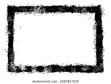 Grunge style frames are black on a white background 