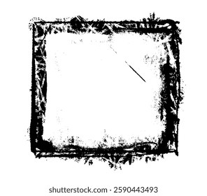 Grunge style frames are black on a white background