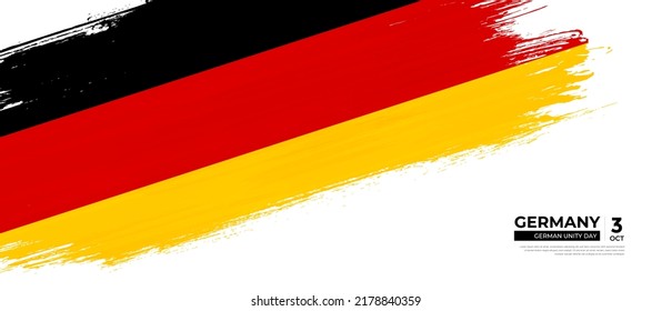 Grunge style Germany flag with hand drawn brush stroke vector illustration