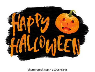 Grunge style Halloween background with pumpkin